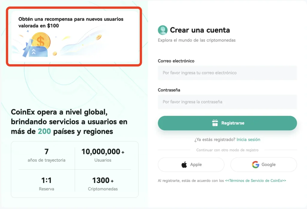 como crear una cuenta en coinex exchange y empezar a operar con criptomonedas sin verificar la identidad
