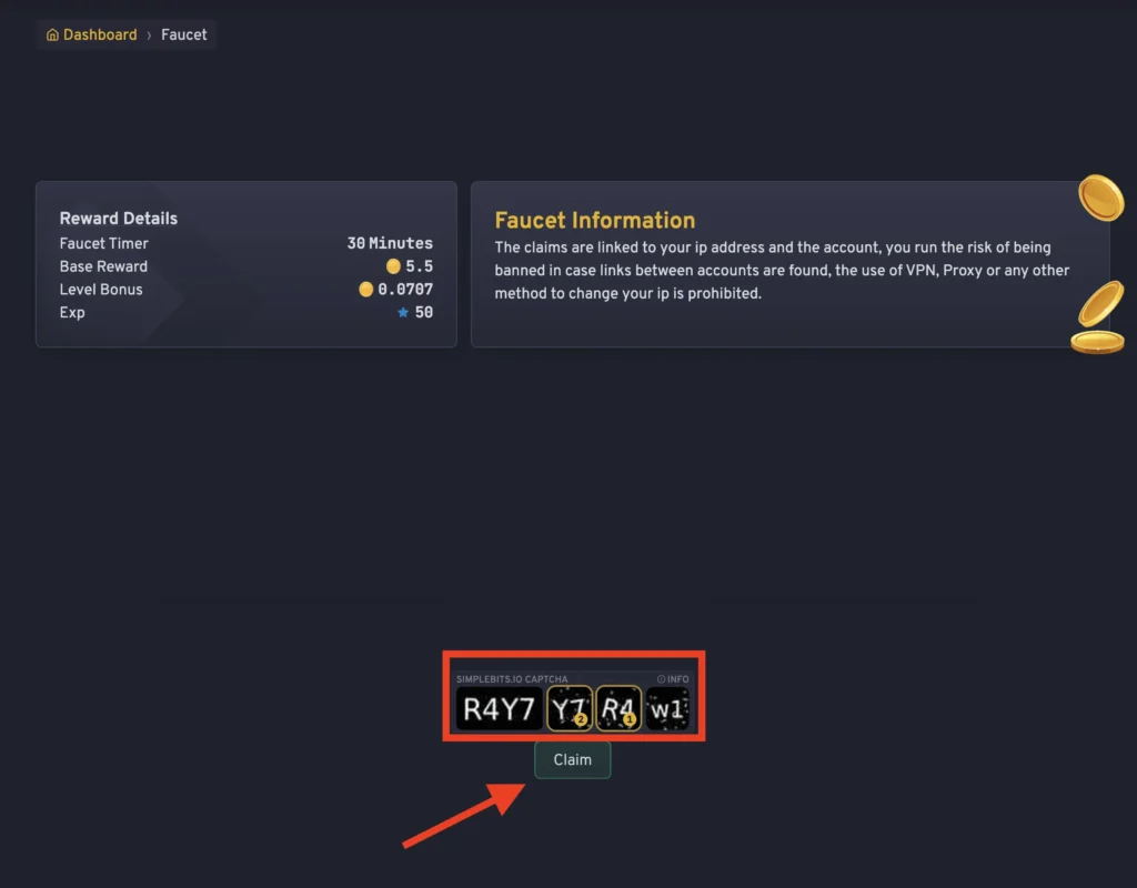 simplebits faucet, como reclamar en la faucet cada 30 minutos